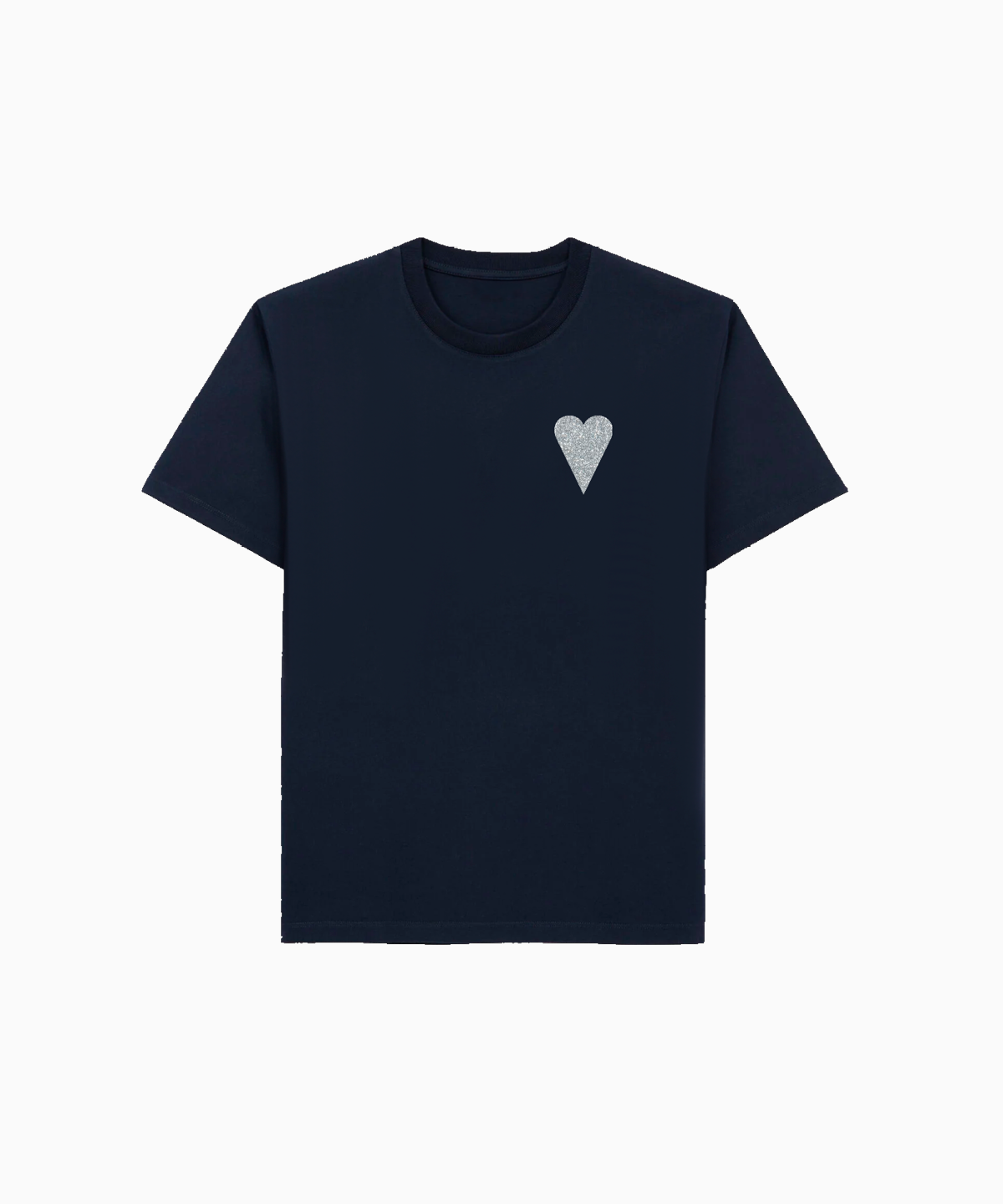 T-SHIRT NAVY GLITTER ARGENTÉ