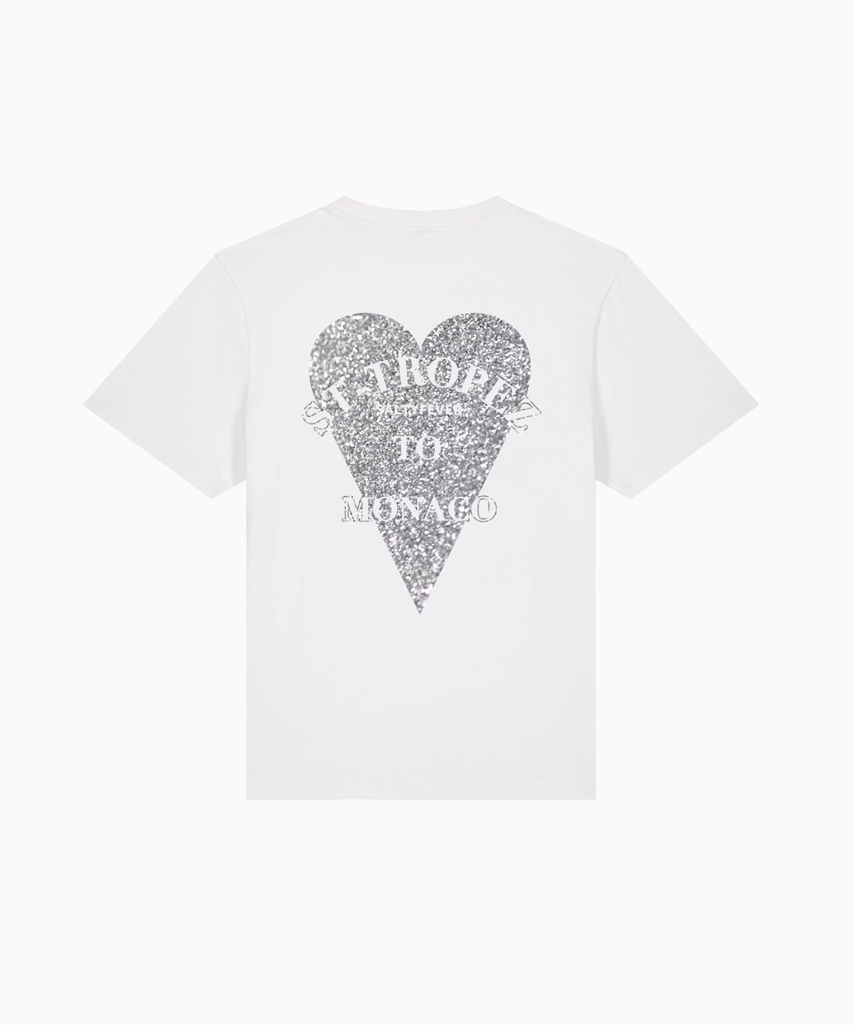 T-SHIRT BLANC GLITTER ARGENTÉ