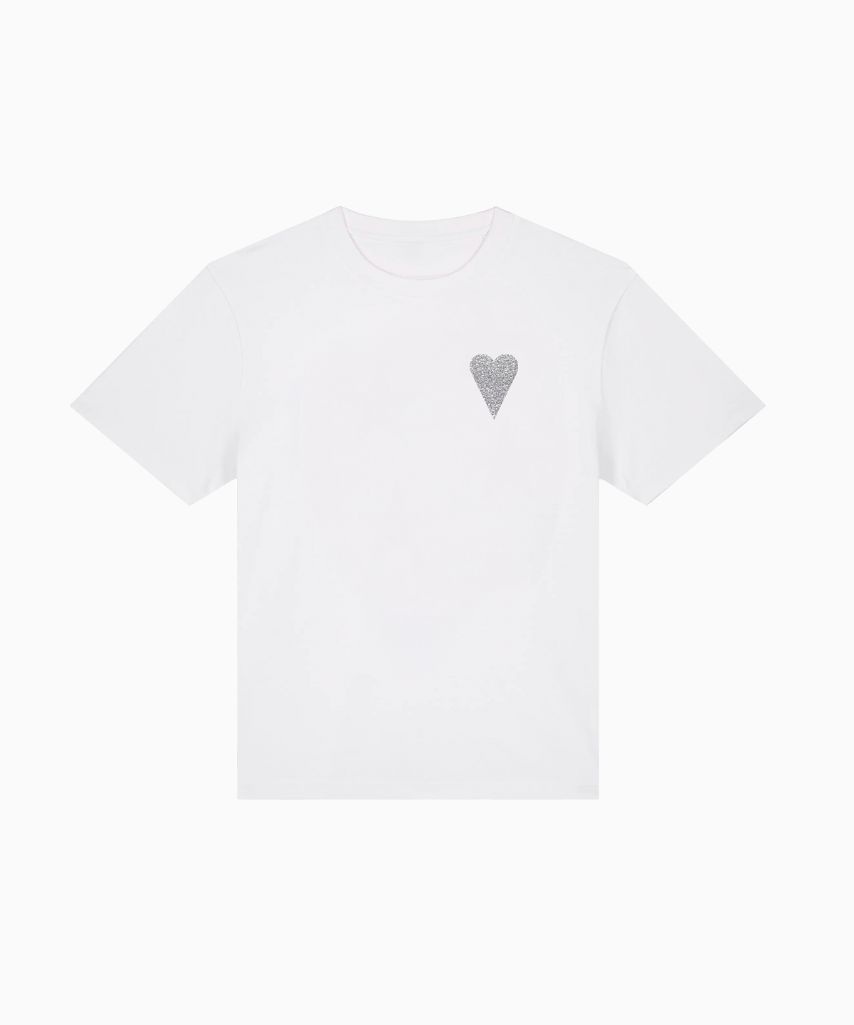T-SHIRT BLANC GLITTER ARGENTÉ