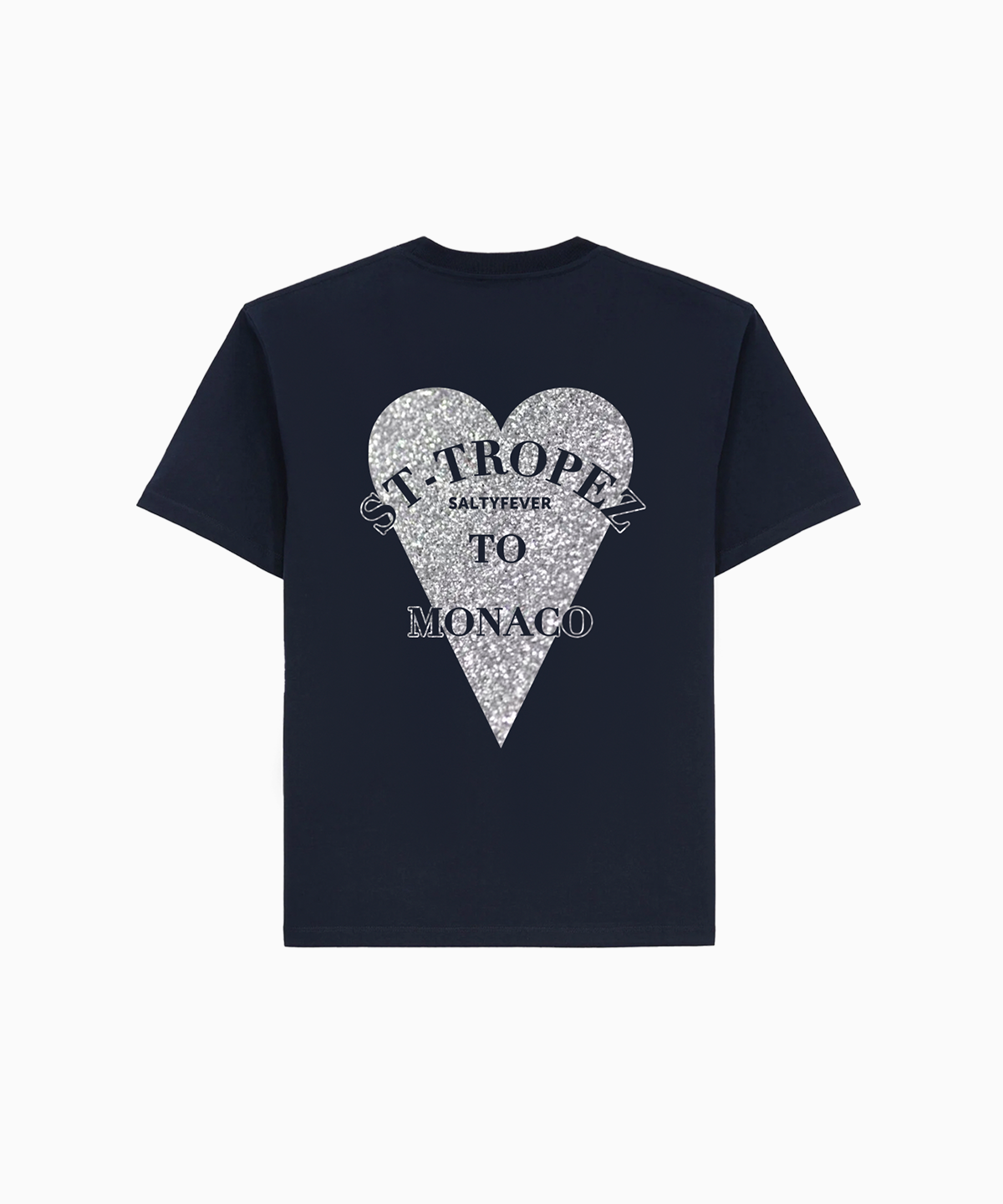 T-SHIRT NAVY GLITTER ARGENTÉ