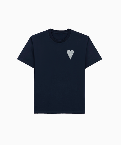 T-SHIRT NAVY GLITTER ARGENTÉ